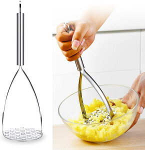 マッシャー ポテトマッシャー ステンレス鋼 たまご じゃがいも さつまいも 果物 野菜マッシャー 離乳食調理器具 キッチン 業務用 (シルバー)