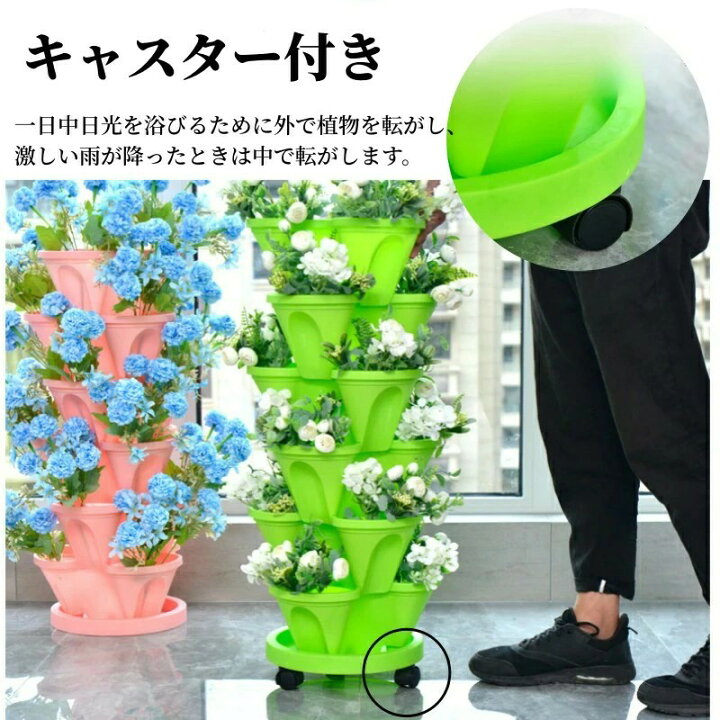 楽天市場】【7点セット】 植木鉢 植栽ポット 鉢置台 キャスター付き 鉢 