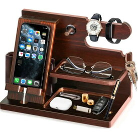 誕生日プレゼント 男性 父の日プレゼント スマホスタンド 木製 父親誕生日プレゼント スマホ置き ペン立て 誕生日贈り物 メンズ ギフト ガジェット おもしろ 記念日 プレゼント 彼氏 腕時計 スタンド メガネスタンド ペンスタンド デスクオーガナイザー 小物収納