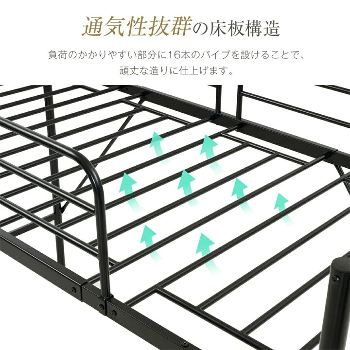 楽天市場】新作 ホワイト ロフトベッド 片側手すり付き 収納付き 