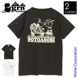 【即納】grn outdoor SOTOASOBI SNOOPY ショートスリーブTシャツ キッズ GOK1141R スヌーピーコラボ 半袖 子供 nocu