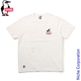 チャムス アンチバグアイアムアブービーバードTシャツ CH01-2383 アウトドア ウェア トップス キャンプ用品 半袖 綿 コットン バックプリント ロゴ 売り尽くし 在庫処分