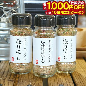 【10日は！枚数限定 最大1,000円OFFクーポン】アウトドアスパイス ほりにし 3本 セット 111106 アウトドア スパイス キャンプ 調味料 バーベキュー BBQ 万能調味料 万能スパイス ホリニシ アウトドアスパイス