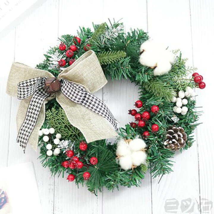 楽天市場 クリスマスリース グリーンリース ナチュラルリース ウィンターリース 30cm ホワイト インテリア 店舗 装飾 壁飾り 壁掛け 玄関 おしゃれ クリスマス リース 贈り物 ギフト プレゼント お祝い モミ あす楽 高級 X Mas Christmas Wreath リボン クリスマス