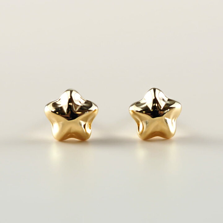 楽天市場】K18 星 スター ほし 5mm ピアス 18k 18金 ゴールド ぷっくり 