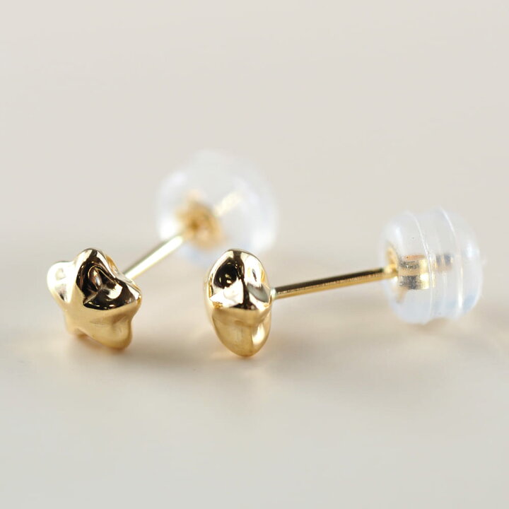 楽天市場】K18 星 スター ほし 5mm ピアス 18k 18金 ゴールド ぷっくり 