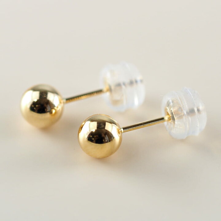 楽天市場】K18 丸玉 5mm ピアス 18k 18金 丸玉ピアス ゴールド 