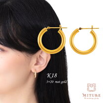 楽天市場】フープピアス 18k 3mmの通販