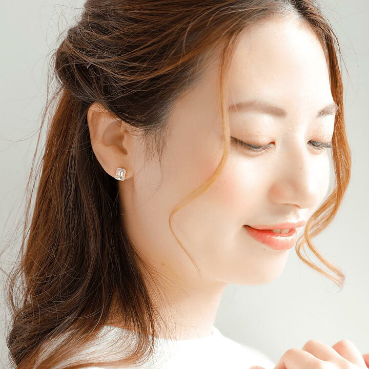 楽天市場】モルガナイト ピアス 18金 k18 ダイヤダイヤ取り巻き 18k 角 