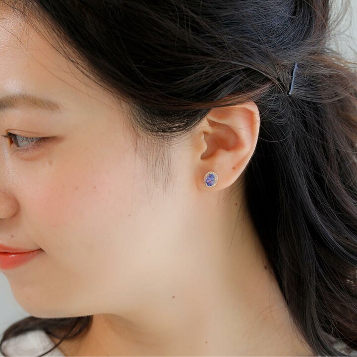 楽天市場】タンザナイト ピアス 18金 k18 ダイヤダイヤ取り巻き 18k 