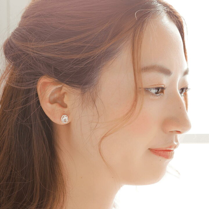 楽天市場】モルガナイト ピアス 18金 k18 ダイヤ ダイヤ取り巻き 18k 