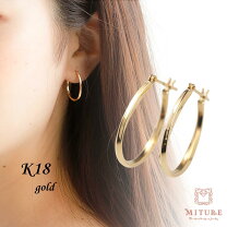 楽天市場】k18 ピアス オーバル フープの通販