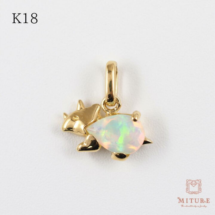 楽天市場】ペンダント ネックレス オパール K18 イエローゴールド 18k  