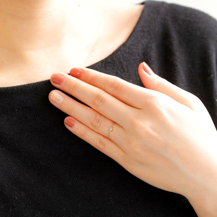 楽天市場】指輪 チェーンリング 一粒ダイヤ 0.1ct ダイヤモンドリング 