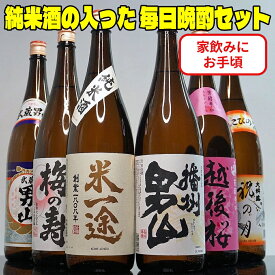 あす楽 お中元ギフト 酒 純米酒の入った 毎日晩酌セット 1800ml 6本 日本酒 飲み比べセット 【本州 四国 送料無料】 最速翌日配送 1.8L 一升瓶 日本酒 セット 辛口 のし可能 福袋 定番酒 地酒 飲み比べ セット 父親 誕生日 プレゼント お中元 お酒 詰め合わせ ぬる燗 熱燗