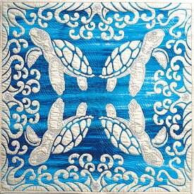 マエダメグ 製作キット タペストリー 製作キット ホヌ Honu110x110cm Meg's Hawaiian Quilt ハワイに咲くキルトを求めて 新刊 ミウミントアロハ ハワイアンキルト インテリア 手芸 hawaiian quilt 【完成品ではございません】【予約商品】
