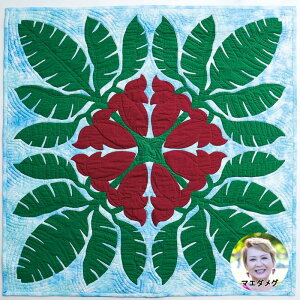}G_O Lbg ^yXg[ Lbg oii[t Banana Leaves110x110cm Meg's Hawaiian Quilt nCɍ炭Lg߂ ~E~gAn nCALg | hawaiian quilt yi