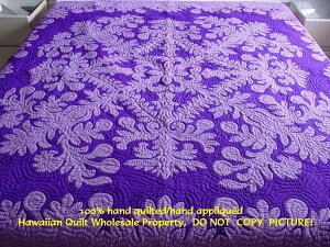 ハワイアンキルト キット しつけ済み ベッドカバー 生地 ベッドスプレッド ハンドメイド 【完成品ではございません】