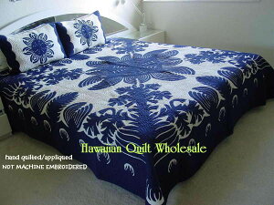 ハワイアンキルト キット しつけ済み ベッドカバー 生地 ベッドスプレッド ハンドメイド 【完成品ではございません】