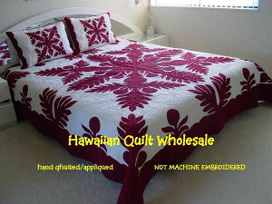 ハワイアンキルト キット しつけ済み ベッドカバー 生地 ベッドスプレッド ハンドメイド 【完成品ではございません】