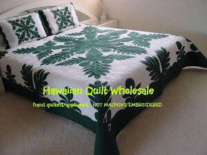 ハワイアンキルト キット しつけ済み ベッドカバー 生地 ベッドスプレッド ハンドメイド 【完成品ではございません】