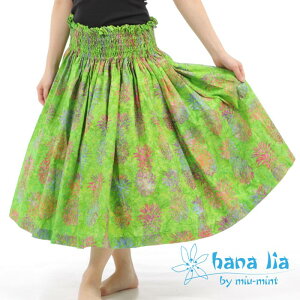 フラダンス パウスカート日本製手染め ハワイアン生地使用 高品質 フラ 衣装 ステージ 発表会 練習用 レディース