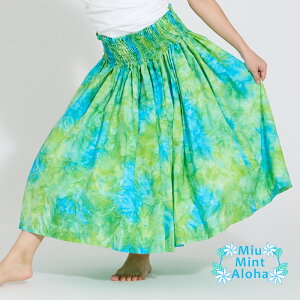 フラダンス パウスカート日本製手染め ハワイアン生地使用 高品質 フラ 衣装 ステージ 発表会 練習用 レディース 上品カラー ハンドメイド スカート