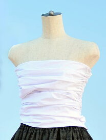 フラダンス 衣装 ドレス フラダンス衣装 フラ 衣装 フラドレス 　シャーリング　チューブトップ　フラ　フラダンス　ハワイアン　ホワイトbb00002