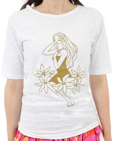 Tシャツ 五分丈　マイティスー ミウミントアロハ マイティスー＆ ミウミントアロハ　コラボ　オリジナルTシャツ　大人っぽいフラガール　Miu-Mint-AlohaオリジナルTシャツDM便
