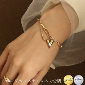 サージカルステンレス ブレスレット レディース 大人華奢 金属アレルギー ハートチャーム ブレスレット 小豆 長あずきチェーン k18 金メッキ ゴールド シルバー 金アレ 対応 ステンレスブレスレット シンプル ハート 華奢 かわいい