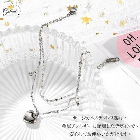 サージカルステンレス ブレスレット レディース つけっぱなし 大人華奢 金属アレルギー アンクレット 2連チェーン ジルコニア ハートモチーフ ドロップ k18 金メッキ ピンクゴールド シルバーステンレス チェーン 二連 あずきチェーン ペタルチェーン 細め 華奢 かわいい