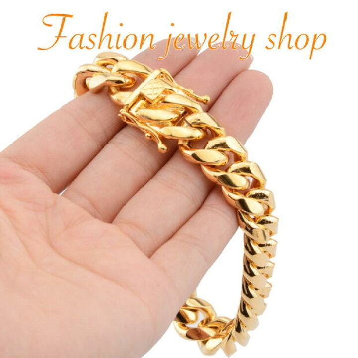 楽天市場 サージカルステンレス 喜平チェーンブレスレット アクセサリー メンズ ブレスレット 極太 幅12mm 長さ22cm 金属アレルギー対応 ステンレス ブレスレット チェーン K18 ゴールド キヘイ 喜平 ブレスレット お洒落 高級感 存在感があり ファッション プレゼント