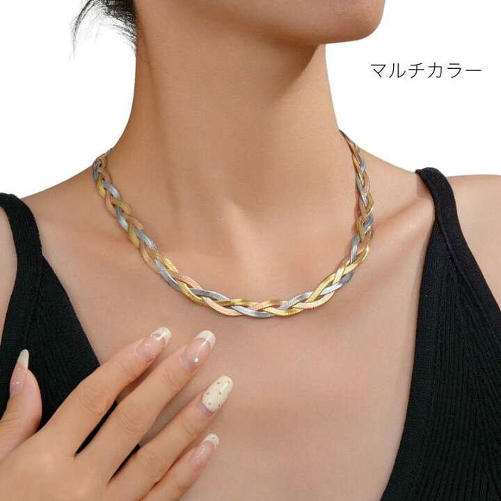 楽天市場】ステンレス スネークチェーン ネックレス つけっぱなし 金属 