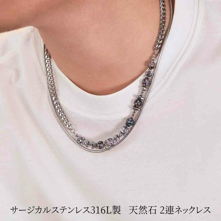楽天市場】天然石 ネックレス タイガーアイ サージカルステンレス 
