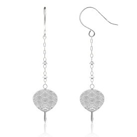 浴衣姿にピッタリ！ 団扇 （うちわ） モチーフ セミ ロング ピアス 海外のお友達 へのおもてなしギフトにも最適！無料のギフト包装も好評です！ 美輪宝石 ミワホウセキ miwahouseki 送料無料 和風ジュエリー 和風アクセサリー