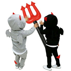 ハロウィン 衣装 子供 コスプレ 男の子 女の子 子ども キッズ デビル 悪魔 仮装 可愛い かわいい 上下セット ブラック グレー パーカー スウェット 変身 Halloween ハロウィーン パーティー ディズニー USJ コスチューム ベビー