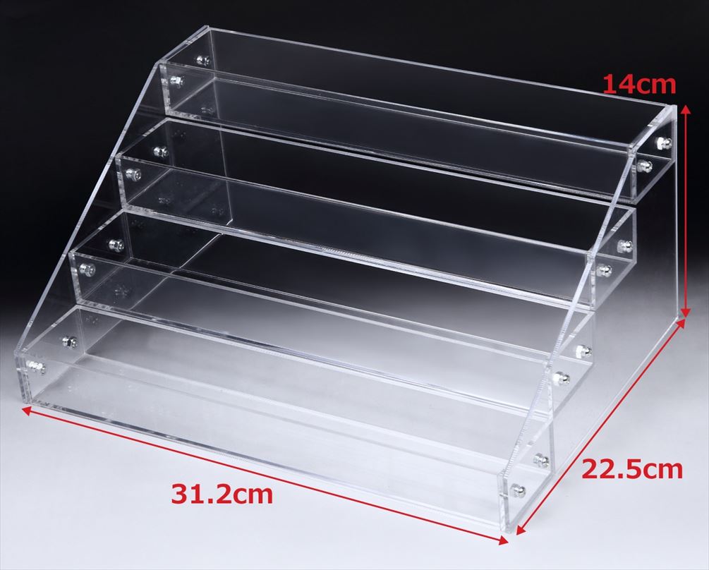 楽天市場】アクリル ケース 4段 透明 収納 什器 長方形 大型