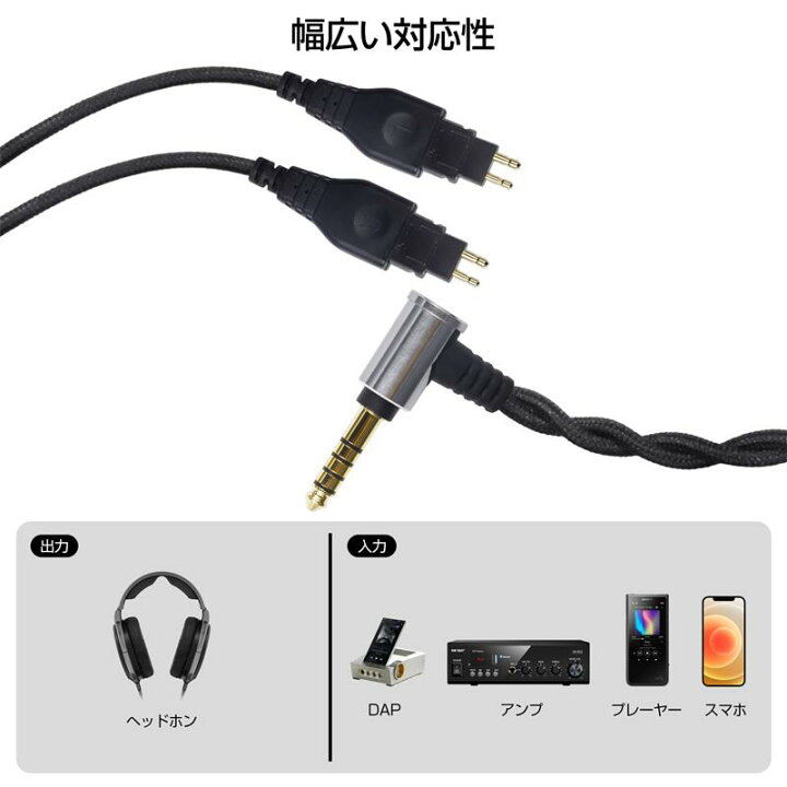 楽天市場】HDB4 ヘッドホンケーブル 4.4mm バランス 交換ケーブル 