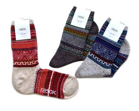 rasox　ラソックス　フェアアイル・コットン　クルー　ソックス　（メンズ＆レディス） CA232CR01