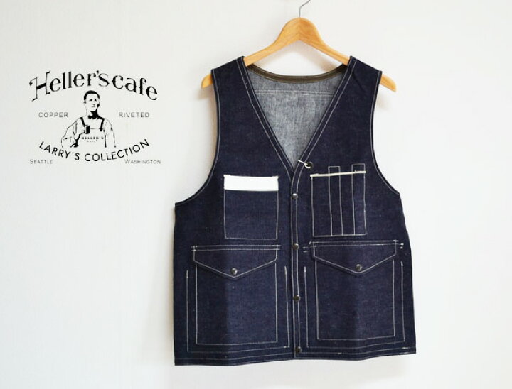 楽天市場】HELLER'S CAFE ヘラーズカフェ 1940's Bag-pocket Hunting Vest INDIGO DENIM デニム ベスト : デニムスタイルshop-Mix.-