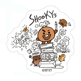 送料無料 BTS BT21 グミ ダイカットステッカー BT21-20 SHOOKY (DOODLE) 単品 防弾少年団 食玩 LINE FRIENDS ビーティー バンダイ グッズ シール ユニバースター