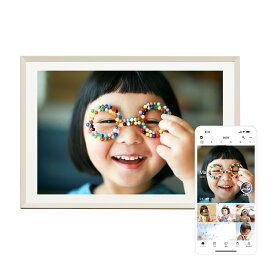 【公式】みてねアプリ専用 デジタルフォトフレーム「みてねおもいでフォトフレーム」WiFi対応/QRコードで簡単設定/タッチスクリーン/子供の写真を家族で振り返る/祖父母へのプレゼントにも/スタンド・充電ケーブルつき［ウォームグレー (MDP01)］