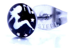 ガールズスターステンレスピアス/1個販売 サージカルステンレス316L セクシー 女の子 20G 20ゲージ メンズ レディース 金属アレルギー出にくい 耳 軟骨 スタッドピアス キャッチピアス ポスト