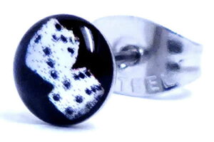 ダブルダイスステンレスピアス/1個販売 サイコロが2個 サージカルステンレス 316L 20G 20ゲージ メンズ レディース ペア 金属アレルギー 耳 軟骨 スタッドピアス キャッチピアス ポスト 刺すタ