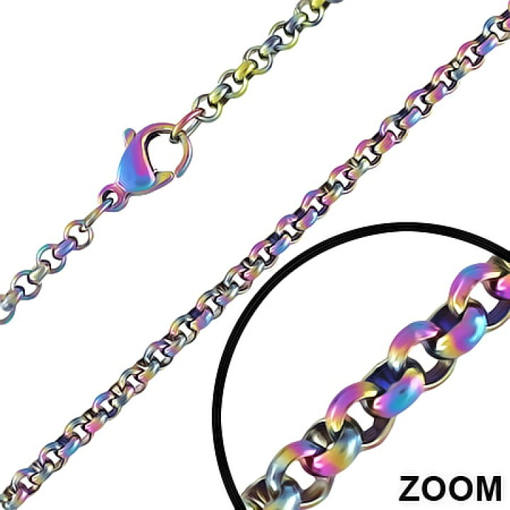 楽天市場】2.0mmレインボーリング ステンレスチェーン 2ミリ 2mm 