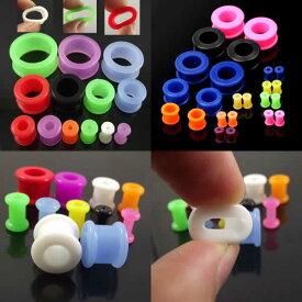 シリコントンネル 6ゲージ 6G 4ゲージ 4G 2ゲージ 2G 0ゲージ 0G 00ゲージ 00G 12.0mm 12mm 14.0mm 14mm 16.0mm 16mm 18.0mm 18mm 22.0mm 22mm 24.0mm 24mm ボディピアス メンズ レディース ゴム フレア ラバー ボディーピアス プラグ フレア 柔らかい 人気 男女 固い 硬め