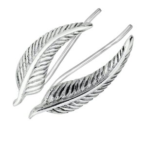 イーグルフェザー925イヤーカフ(1ペア)羽根 鷲 鷹 インディアンジュエリー シルバー925 スターリングシルバー イヤーラップ イヤリング 耳にかける フェイクピアス 耳 軟骨 メンズ レディ