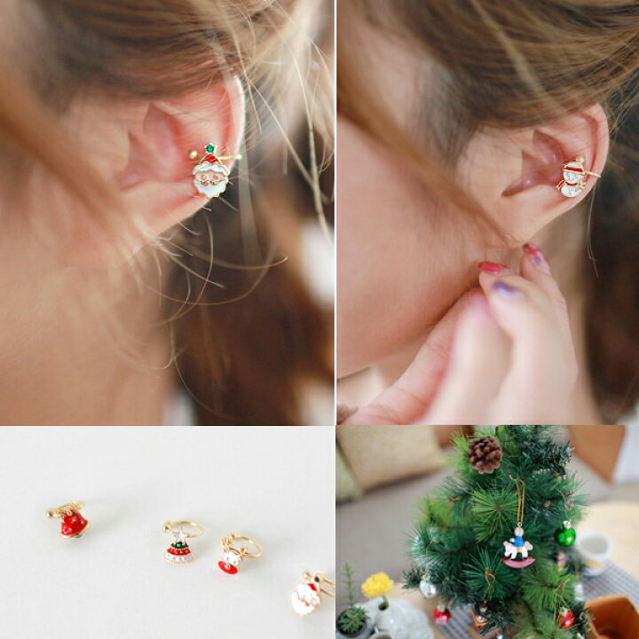 楽天市場】クリスマスイヤーカフ 1個販売 イヤリング イヤークリップ 