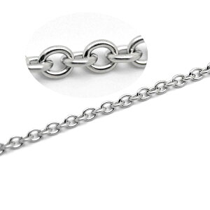 5.0mmx4.0mmあずきステンレスチェーン/10cm単位 サージカルステンレス316L 手作り DIY ネックレス ブレスレット アンクレット ボディチェーン パーツ ピアス つなぐ 金属アレルギーが出にくい チ