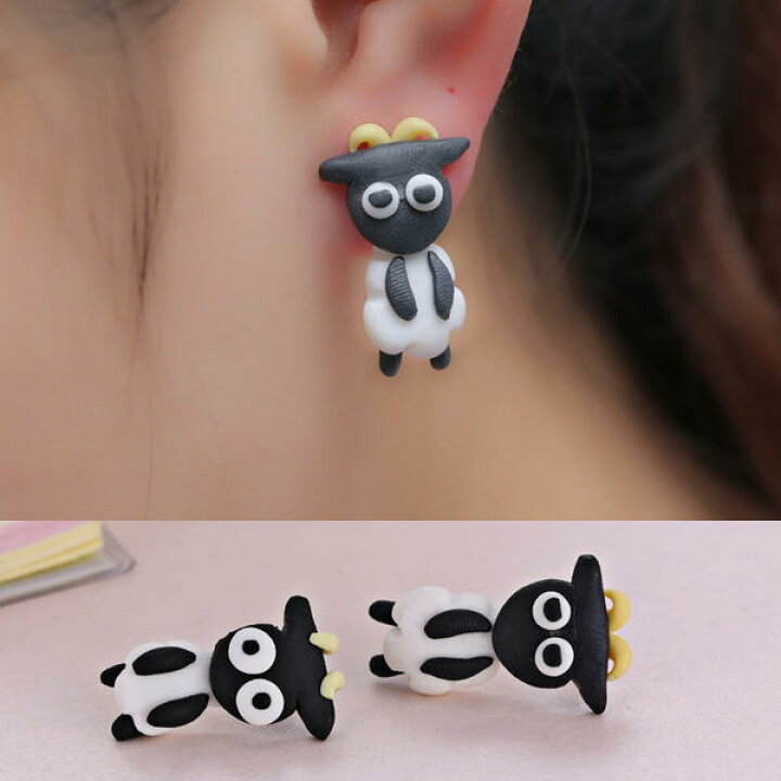 楽天市場 フィギアピアス ヒツジ 1個販売 羊 バックキャッチピアス 面白 手作り ピアス ユニーク おもちゃ アニマル 動物 立体ピアス 3d おもしろ ファッションピアス シングルピアス メンズ レディース ハンドメイド おもしろピアス 人形 ヌイグルミ 立体 オモシロ